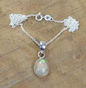 Opale bijoux en pierres précieuses pour femmes argent Boho Style pendentif bijoux 925 en argent Sterling tendance à la main pendentif cadeau pour maman - Product Image 3