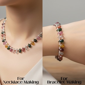 Multi Tourmaline Faceted <b>Drop</b> Shape Bead Strand 6–8mm Natural Multi Color Gemstone Beads for Jewelry Making - Product Image 6