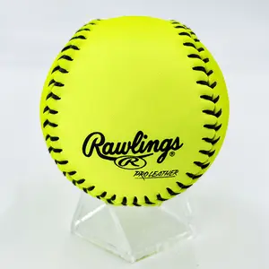 12 Inch Optic Yellow PU Leather Surface Softball For Training