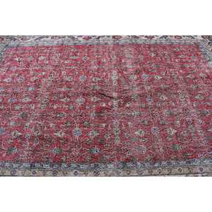 Tapis turc 6,9 x 10,2 pieds, tapis vintage surdimensionné, tapis en laine camouflage rouge - Product Image 5