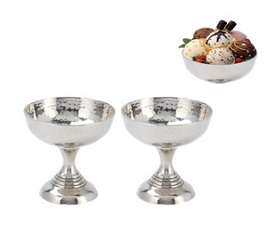 Tazón de servicio de acero inoxidable de alta calidad para hotel y hogar a menor costo Tazón de postre plateado Tazón de helado de metal Diseños únicos - Product Image 6
