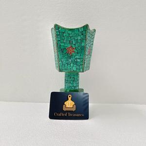 Brûleur d'encens best-seller Mosaïque verte mubkhakar Accents gemme turquoise verte Décoration intérieure Brûleur de parfum Bakhoor Au meilleur prix - Product Image 2