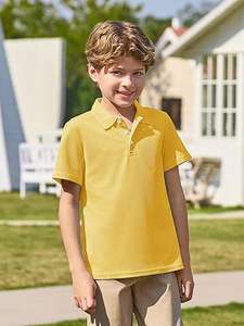 Venta al por mayor 100% algodón niños Polo camiseta verano manga corta amarillo para niños alta calidad Polo camiseta prendas de vestir exteriores transpirable - Product Image 3