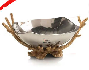 2025 bol de service en acier inoxydable en métal fini argent au look unique pour restaurant et bar d'hôtel - Product Image 1