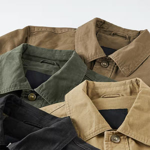 เสื้อแจ็คเก็ตผ้าแคนวาสคุณภาพสูงสำหรับผู้ชาย สีน้ำตาล ทรงเข้ารูป สไตล์สตรีทแวร์ สำหรับฤดูหนาว มีโลโก้ด้านหน้า ระบายอากาศได้ดี ผลิตจากโพลีเอสเตอร์/ไนลอน - Product Image 5