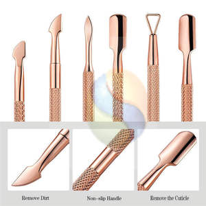 Empujador de Cutículas de Acero Inoxidable de Doble Extremo Premium, Herramienta de Belleza con Logotipo Personalizado, Empujador de Cutículas Profesional de Acero Inoxidable - Product Image 2