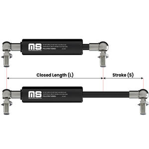 PS08BJ-100-250-F1 250 mm acier Traction ressort à gaz ISO certifié entrepôt automatisation équipement avec 100 mm course vérin à gaz - Product Image 3