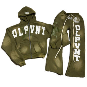 Chándal con cremallera personalizado para hombre, pantalones de chándal con capucha y cremallera a prueba de viento - Product Image 4