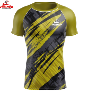 Rash Guard à manches courtes pour hommes vente en gros personnalisé fabriqué en usine avec impression de logo - Product Image 1