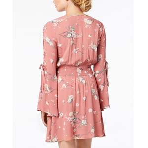 Vestito American Rag Junior con maniche a campana stampate, taglia XX-Small, rosa, vita elasticizzata, traspirante, logo personalizzabile, per l'estate e la spiaggia, taglie XS-XL - Product Image 2