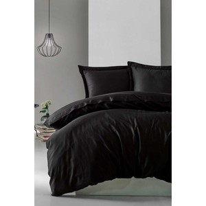Elegante Juego de Funda Nórdica Doble de Satén de Algodón Negro, Incluye 4 Piezas para Cama King/Twin, Edredón para el Hogar, Boda, Patrón Tejido, Cálido - Product Image 1