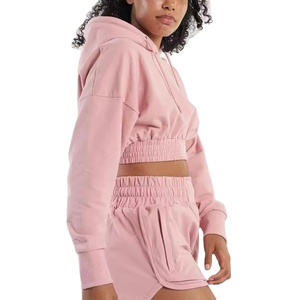 Conjunto de 2 piezas de ropa de calle con estilo a la moda para mujer, Top corto y conjunto corto, jersey de manga larga, conjuntos recortados con capucha para mujer 2026 - Product Image 4