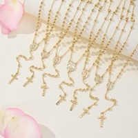 Colliers en Gros en Forme de Y avec Pendentifs Vierge de Guadalupe, Chapelets en Zircon, Colliers Saint Benoît et Colliers avec Perles en Croix pour Femmes