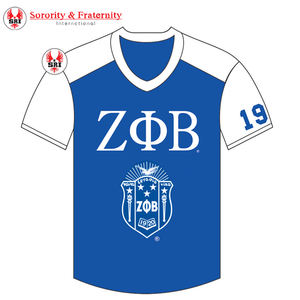 Maillot de baseball en polyester brodé pour femmes de la sororité Zeta Phi Beta |   Maillot en maille brodé personnalisé avec lettres grecques pour femmes de sororité - Product Image 1