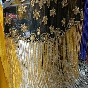 Elegante capa burlesca con hebras de cuentas Lentejuelas Traje festivo del club con hermoso bordado Sujeta el cuello para festivales - Product Image 4