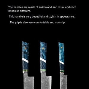 Vente en gros de commandes en vrac OEM nouveau couteau de chef en acier Damas couteaux de cuisine en acier japonais forgés à la main avec manche en résine - Product Image 6