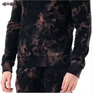 Diseña tu propio logotipo Chándal de lavado ácido de invierno para hombre en color sólido Chándal deportivo de lana de algodón 100% completamente personalizado - Product Image 3