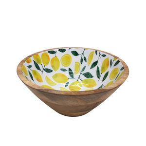 Tazón de masa de madera superventas, cuenco de servicio esmaltado adhesivo para cocina y mesa a granel y color natural, tamaño estándar - Product Image 1