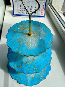 Handmade DIY 3-Tier Circular Display for <b>Resin</b> Crafts Round Shape Fruit Tray Epoxy <b>Mold</b> Tea Tray Table <b>Silicone</b> <b>Mold</b> - Product Image 5