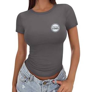 Camiseta de Algodón 100% Airlume Peinado para Mujer, Camisetas con Logotipo Personalizado - Product Image 6