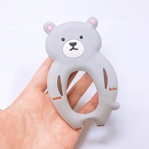 Wholesale Cute Bear Silicone Baby Teether Soothe Teething Kids with Chewable Fox <b>Toy</b> Featuring Rattle <b>Food</b>-Grade PC Plastic - Product Image 1