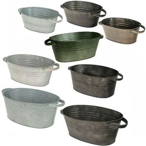 ชุดกระถางดอกไม้โลหะขนาดเล็กตกแต่งสังกะสี 2 ชิ้น - Product Image 3