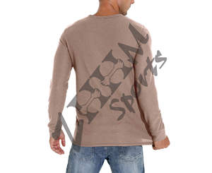 <b>Men's</b> Casual Lightweight Knitted Waffle Crew Neck Long Sleeve Pullover <b>Shirts</b> Quick Dry Fitted <b>T</b>-<b>Shirt</b> with Solid Pattern - Product Image 2