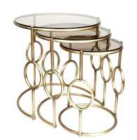 Table d'appoint moderne ronde argentée avec plateau en verre trempé et pieds en acier inoxydable velours Table d'appoint élégante