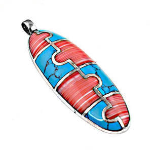 Collier pendentif en coquille d'huître barbelée argentée avec pierres précieuses et design unique - Product Image 3