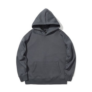 Sudaderas con capucha de lana de mezcla de algodón de punto de peso medio para hombre de gran tamaño, sudaderas de invierno con estampado de bolsillo frontal, tallas para primavera - Product Image 1