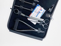 Pince multifonctionnelle professionnelle Micro Link noir mat crochet de boucle de doigt Clips en métal Kit d'aiguilles Extensions de cheveux droites