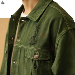 High Quality 100% Cotton Canvas <b>Denim</b> <b>Jacket</b> <b>for</b> <b>Men</b> Casual Style Solid Color Front Customized Logo Breathable Lightweight Thin - Product Image 2