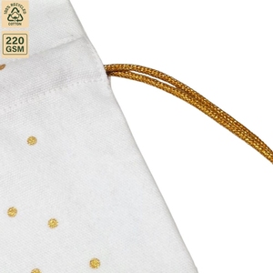 Sac cadeau de Noël en coton 220 GSM avec cordon de serrage pour promotion de Noël, emballage cadeau, logo personnalisé, vente en gros, OEM, réutilisable - Product Image 3