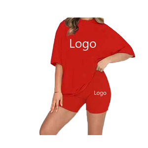 Sweat-shirt à logo personnalisé pour dames Vêtements de sport décontractésEnsemble de 2 pièces avec short à capuche de style solide Tissu tricoté pour un usage quotidien Été - Product Image 6