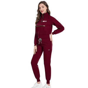 Uniforme d'infirmière pour femmes Jogger Suit Stretch Top Pants With Multi Pocket Scrubs uniforms sets Stand collar short sleeve - Product Image 1