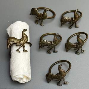 Vintage inspired decorative metal napkin <b>ring</b> with antique silver look for wedding tables <b>family</b> reunions or special dinners - Product Image 3