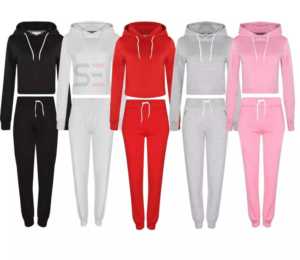 Venta al por mayor personalizado Puff estampado Crop Top sudaderas con capucha sudaderas calle de las mujeres de gran tamaño recortado Raw Hem de los fabricantes de China - Product Image 1