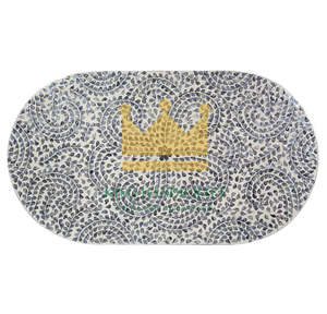 Hecho a mano negro Floral madre de perla incrustaciones ovaladas mesa de centro Shell mosaico sala de estar mesa de centro - Product Image 4