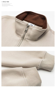 Sudadera personalizada de calidad superior de los hombres de manga larga pulóver sudadera de invierno de estilo casual lindo diseño de felpa con cremallera - Product Image 5