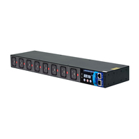 PDU intelligent à montage en rack, 8 prises C19 verrouillables, 16A, 2200W, 120-250V, unité de distribution d'alimentation pour la surveillance des serveurs de centre de données, MQTT