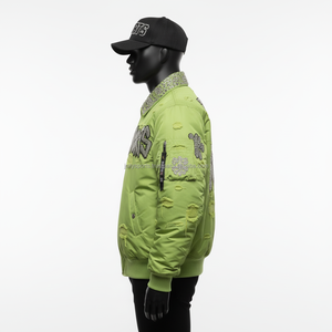 เสื้อแจ็คเก็ตผ้าซาตินปักลายตัวอักษรกรีกพี่น้องเสื้อแจ็คเก็ต100% โพลีเอสเตอร์ตัวอักษรสำหรับผู้ชาย - Product Image 5