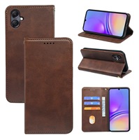 Étui portefeuille en cuir avec support magnétique, rabat pliable, fentes pour cartes, en PU+TPU électroplaqué, design couleur unie