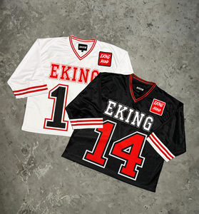 Chemises tricotées pour hommes transfert tissé sur des t-shirts de taille surdimensionnés maillots de football t-shirt 220 GSM t-shirts pour homme - Product Image 6