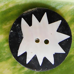 กระดุมเปลือกหอยจากศิลปะบาหลีเครื่องประดับกระดุมกระดุมดิบมีลวดลายกลม - Product Image 1