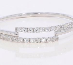 ลดล้างสต็อก ..! แหวนเพชร0.13กะรัต FG/VS ทรงกลมที่ปลูกในห้องปฏิบัติการแหวนซ้อนกันสองแถวชุบทองคำขาว925 10.5ขนาดเงินสเตอร์ลิง - Product Image 2