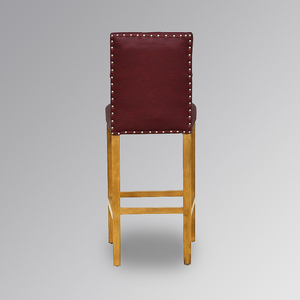 Luxury Modern Solid Wood Frame Tufted Upholstered High <b>Back</b> Counter <b>Stool</b> for Home <b>Bar</b> and Kitchen - Product Image 3