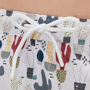 Short de bain uni imprimé en 3D à la mode pour hommes de grande taille avec cordon de serrage élastique - Product Image 5