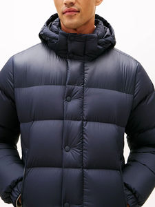 Vente chaude hommes hiver bouffante veste col montant cisaillement traitement épais rembourrage fermeture à glissière motif décorer tissu tissé - Product Image 5