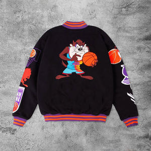 Venta al por mayor de chaqueta de los hombres Varsity cremallera diseño de impresión transpirable forro polar-logotipo personalizado colores invierno universidad béisbol - Product Image 4