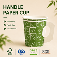 Vaso de Papel con Asa para Café de la Mañana, Acogedor para el Hogar y la Cocina, Profesional, Exquisito, de Grado Alimenticio, Certificado, Libre de BPA, No Tóxico